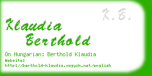 klaudia berthold business card